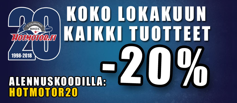 Kaikki tuotteet -20% lokakuun ajan
