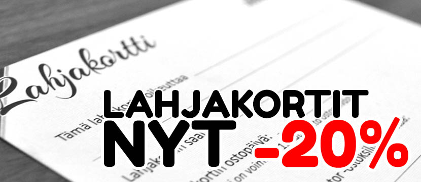 Lahjakortit -20%